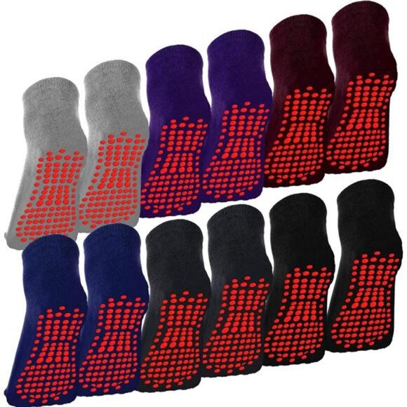 12 Pairs Non Slip Socks Women Yoga Socks with Grips Pilates Socks Anti Slip - Picture 1 of 7